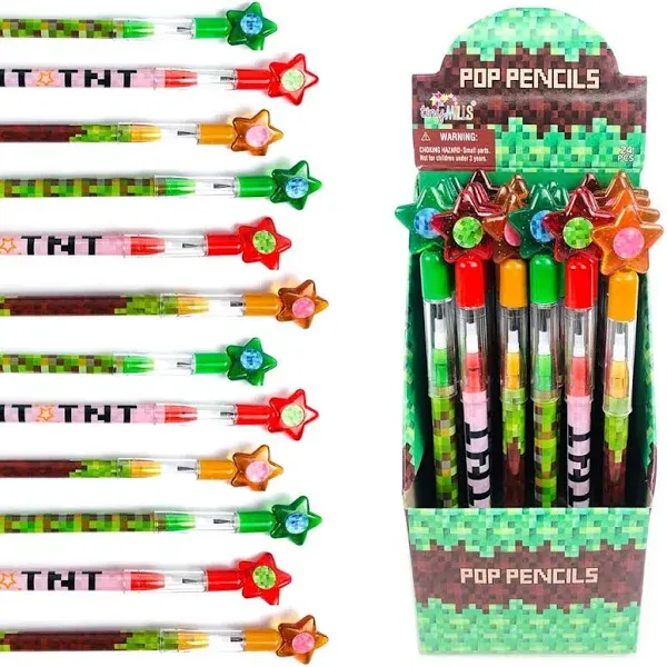 TINYMILLS Pixel Miner Themed Multi Point Pencils