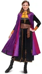 Deluxe Frozen 2 Anna Womens Costume | Disney Costume for Adults | Adult | Womens | Black/Orange/Purple | XXL | Disguise