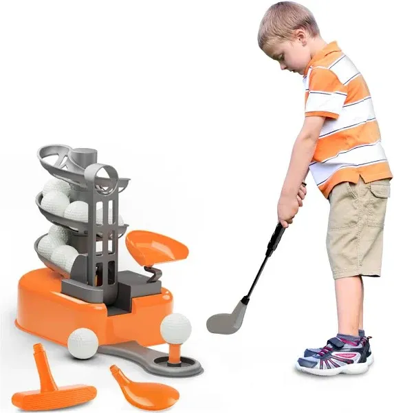 iPlay, iLearn Kids Golf Toys Set W/Left & Right Club Head, Boys Outdoor Sport Toy Age 3-5, Toddler Indoor Golf Ball Game, Child Active Yard Play, Birthday Gift Stocking 4 6 7 8 Year Olds Toddler Girls