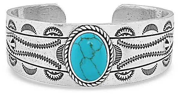 Montana Silversmiths Women's Western Lifestyle Inspired Bracelet (Into the Blue Turquoise Cuff)