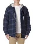 Men&#x27;s Long Sleeve Flannel Shirt Jacket with Hood