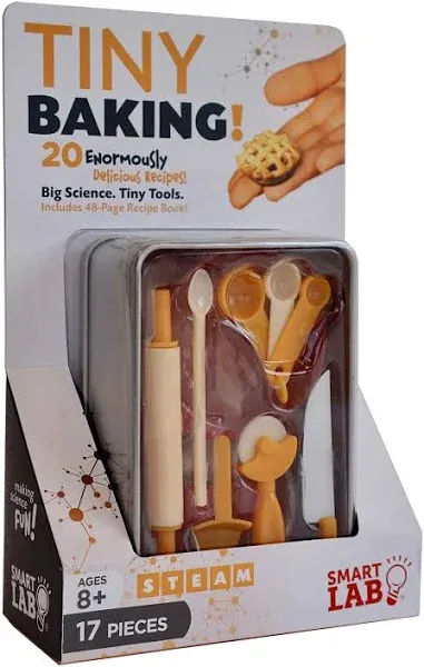 SmartLab Toys TINY Baking w/ 20 Enormously Delicious Recipes 17 Pc. NEW Smallest