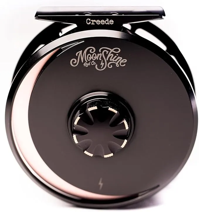 Moonshine Rod Co. The Creede Fly Fishing Reel. Fully Machined Large Arbor with Sealed Carbon Disk Drag