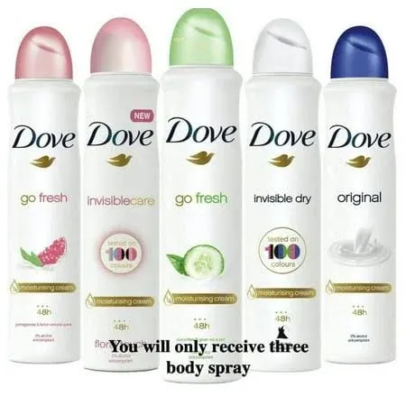 Dove Body Spray Anti-Perspirant/Anit-Transpirant (3X250ml/8.5oz, Invisible dry)