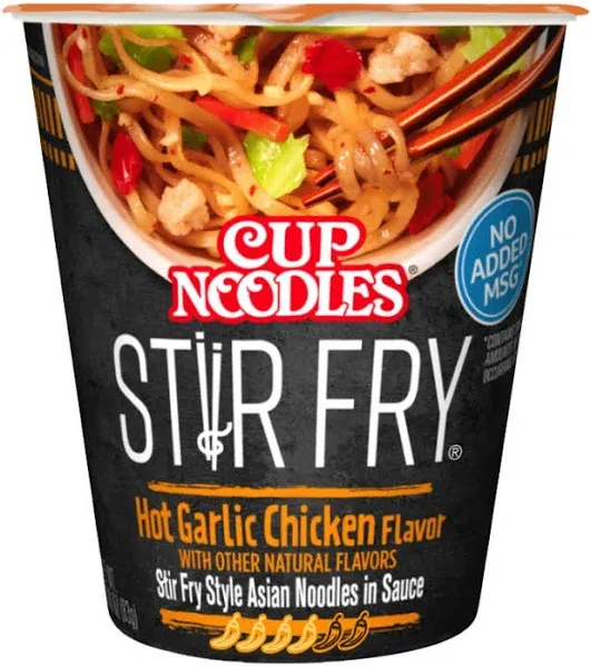 Cup Noodles Stir Fry Noodles, Hot Garlic Chicken Flavor - 2.93 oz