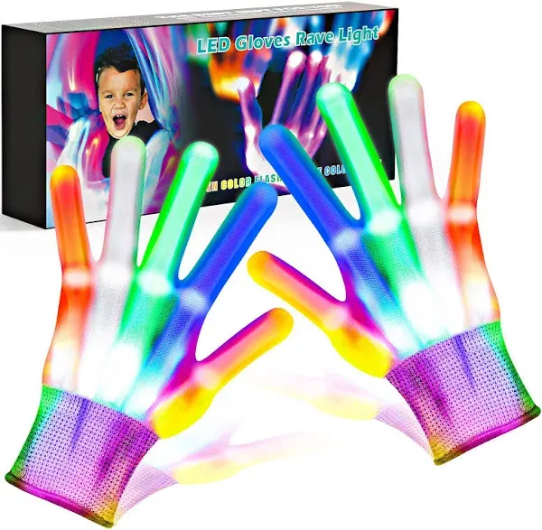 Zlovja Cool Toys LED Gloves,Boys Toys Age 6-8 8-12 Year Old with 6 Flash Mode,Great Stocking Stuffers for Halloween Christmas Birthday Parties,Fun Toys Gift