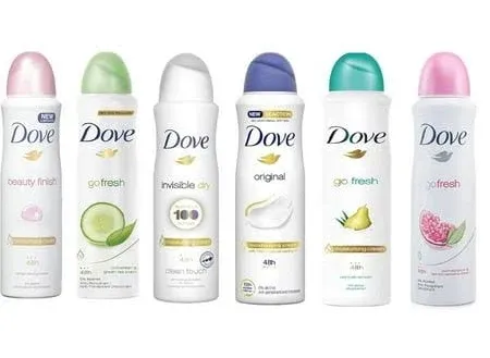 Dove body spray Anti-Perspirant/Anit-Transpirant, pack of 3X250ml/8.5oz, Cucumber & green tea