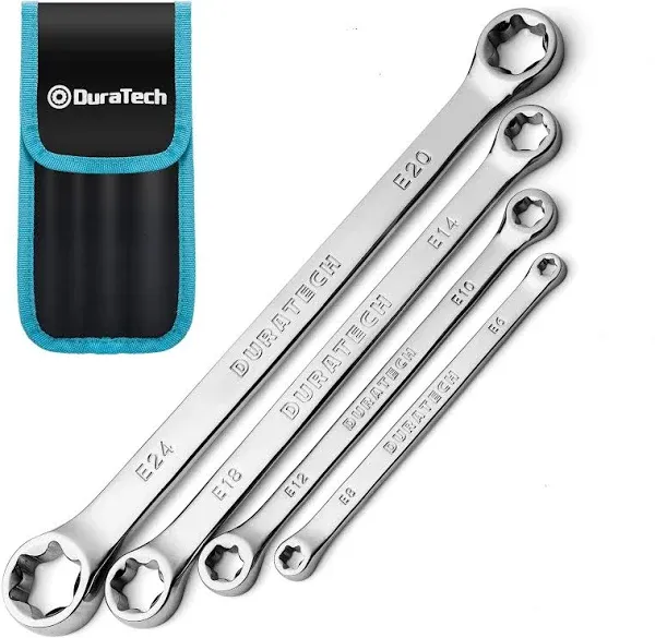 4-Piece E-Torx Wrench Set, Double Box End Wrench Set, CR-V Steel, Including E6*E