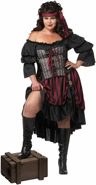 Plus Size Pirate Wench Costume 3X-Large, Black 