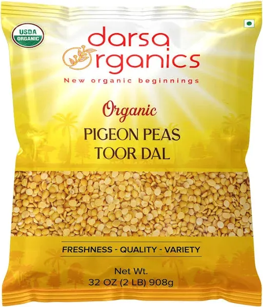 Darsa Organics Split Green Gram 2 lb - Moong Dal Organic without Husk, USDA Certified, Non-GMO, Chemical-Free, Kosher, Yellow Mung Beans, Split Mung Beans Ideal for Indian Dishes & Healthy Recipes