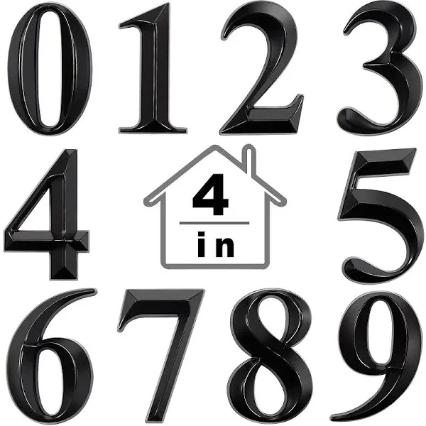 10 Pcs House Numbers 3D Door Mailbox Numbers 0-9 Self Adhesive House Door Numbers House Street Address Numbers Stickers for House, Apartment, Office, Hotel Room, Mailbox Signs(Bronze, 4 x 2.5 Inches)