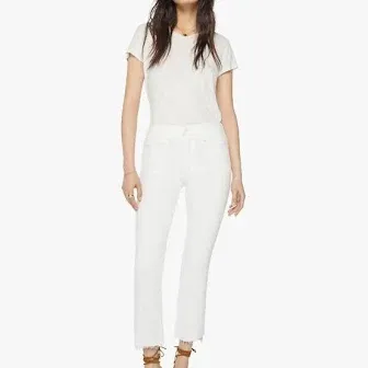 MOTHER The insider crop step fray Jeans White raw hem sz. 30 women's