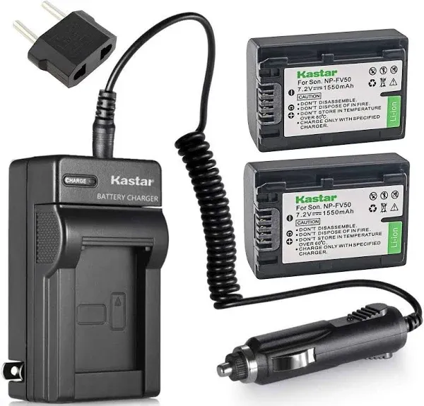 Kastar Battery Travel Charger for Sony NP-FP70 NP-FP71 Sony DCR-SR90 DCR-SR100