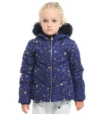 Girls&#039; Heavyweight Puffer Jacket Quilted Winter Coat with Hooded Faux Fur