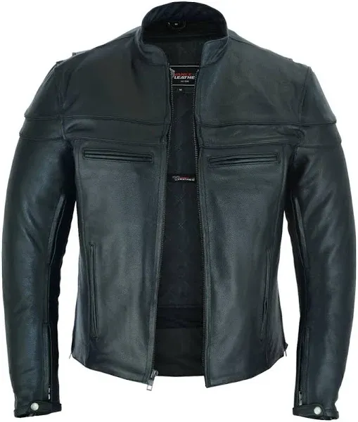 Vance Leather Men's Racer Jacket with Vents