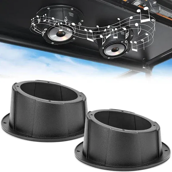 Kemimoto 6.5 inch Speaker Pods Universal Angled Boxes Enclosure for 6.5 inch Speakers for UTV Cars Boat, Black