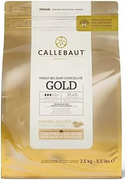 Callebaut 'GOLD' White Chocolate Caramel Callets, 5.5 Lbs.