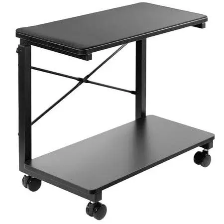 Vivo Black Mobile PC Cart with Storage, Premium Computer Tower Holder