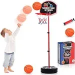 Atlasonix Toddler Basketball Hoop Indoor Stand Adjustable 2.5-4 ft - Mini Indoor Basketball Goal Toy with Ball & Pump Basketball Hoop Indoor Outdoor