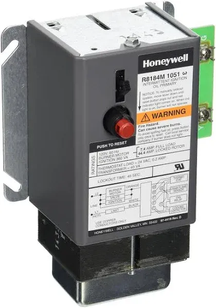 Honeywell R8184M1051 Protectorelay Oil Burner Control with 45 seconds