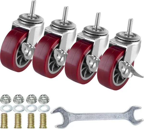 2 Inch Swivel Caster Wheels Set Of 4 Locking Casters Heavy Duty Capacity 200lbs