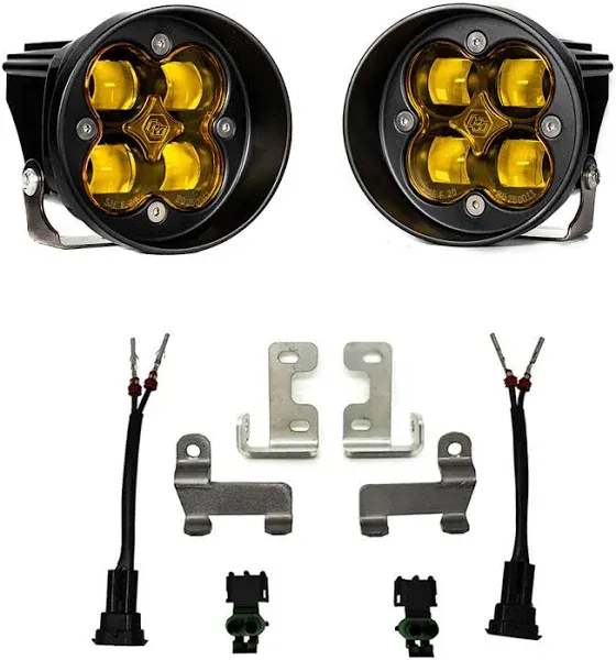 Baja Designs Squadron-R SAE Fog Pocket LED Light Kit for Toyota 4Runner, Tacoma, Tundra, Sequoia (SAE Fog; Amber)