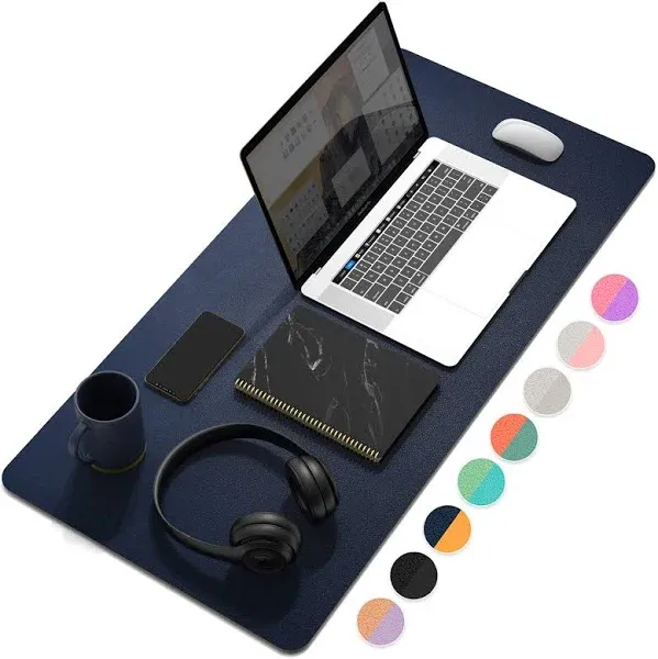 Multifunctiona<wbr/>l Office Desk Pad, Ultra Thin Waterproof PU Leather Pad, Dual U...