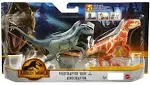 Jurassic World Dominion 2 Pack Dinosaurs VELOCIRAPTOR BLUE AND ATROCIRAPTOR 2022