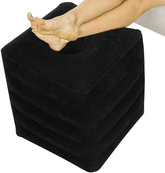 Inflatable Travel Pillow with Leg and Foot Black V2