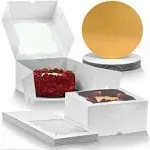 Cake Boxes With Cake Boards Set 12 Frontloading Cake Boxes 10 Inch 12 White/gold