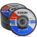 KSEIBI 651006 Grinding Wheels 10-Pack, Aluminum Oxide Discs for Metal & Stainless Steel, 4-1/2" x 1/4" x 7/8", Aggressive Grinding for Angle Grinders, Depressed Center Design