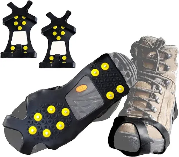 Limm Ice Snow Traction Cleats - Lightweight Crampon Cleats for Walking on Snow & Ice - Anti Slip Grippers Fasten Quickly & Easily Over Footwear - Protable Grips for Shoes and Boots