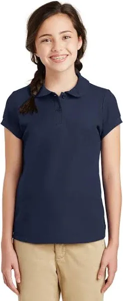 Port Authority Girls Silk Touch Peter Pan Collar Polo