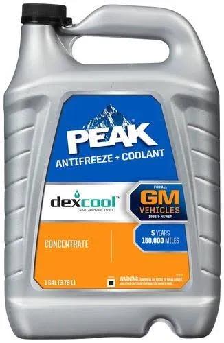 PEAK DEX-Cool® Antifreeze + Coolant, Premium Engine Coolant with Antifreeze, Car Antifreeze Coolant Mixture for GM Vehicles, 1 Gallon