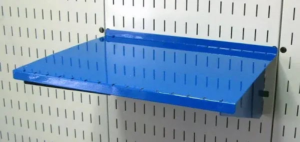 Wall Control Pegboard Shelf 12in Deep Pegboard Shelf Assembly for Wall Control Pegboard and Slotted Tool Board – Blue