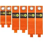 Heavy-Duty Wrap-It Storage Straps Assorted 6-Pack, Blaze Orange - Hook and Loop Extension Cord Organizer for Garage Storage and Organization