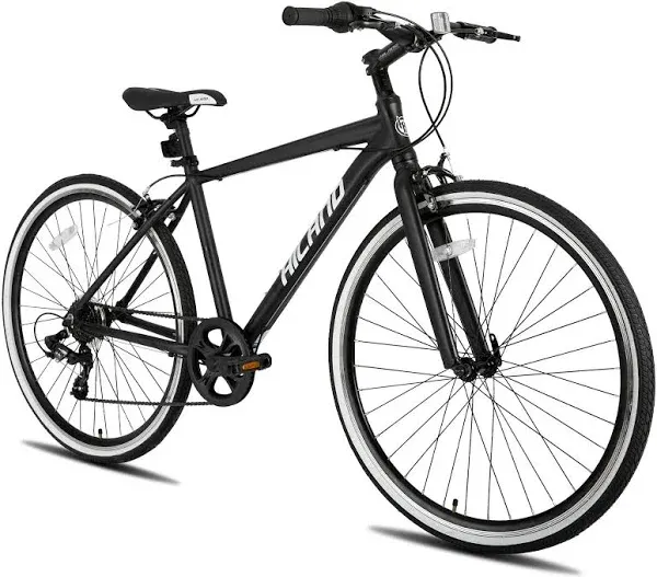 Hiland Mens and Womens Hybrid Bike, Step-Over or Step-Through Frame, 700C Wheels Urban Commuter Bike, 7 Speeds Road Bicycle for Adult