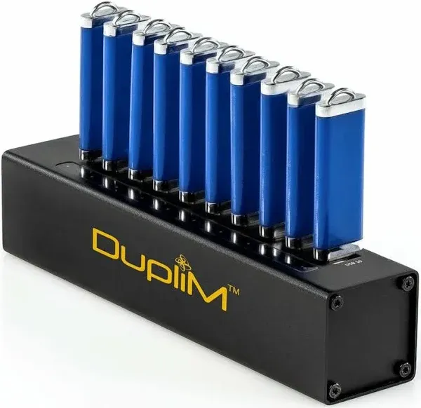 DupliM 1 to 10 Mini USB 3.0 Flash Drive Duplicator Cloner Burner Computer Connected for MAC and PC