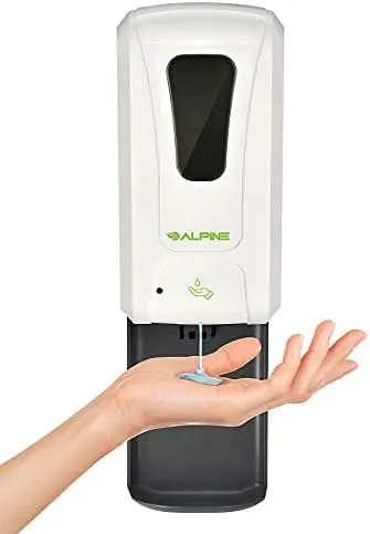 Alpine Automatic Hands-Free Gel Hand Sanitizer/Soap Dispenser with Drip Tray