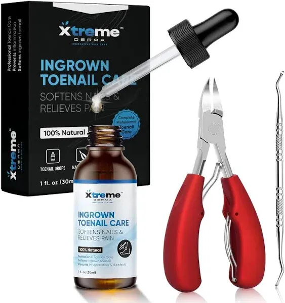 Ingrown Toenail Treatment - Complete 3 in 1 Ingrown Toenail Removal Kit + Pain Relief - Includes Ingrown Toenail Drops - Clippers - Nail Lifter - 100% Natural