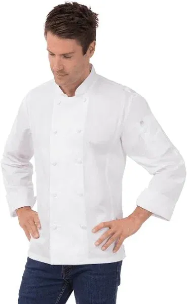 Chef Works Men&#039;s Bowden Chef Coat Small White