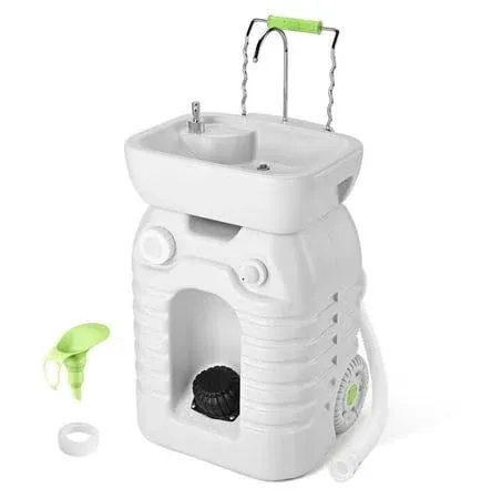 Yescom 17L Portable Camping Sink Hand Wash Stand with 24L Tank Hands-free Operation Hand Washing Station for Outdoor