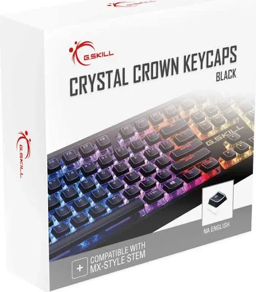 PC Keyboard Crystal Crown Keycaps Keycap Set with Transparent Layer Black