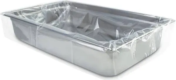 PanSaver Hotel Clear Pan Liners for Easy Clean Up - Disposable Buffet Pan Liners, Ovenable up to 400F (Full Shallow/Medium Pan Liner - 12 x 32 IN)