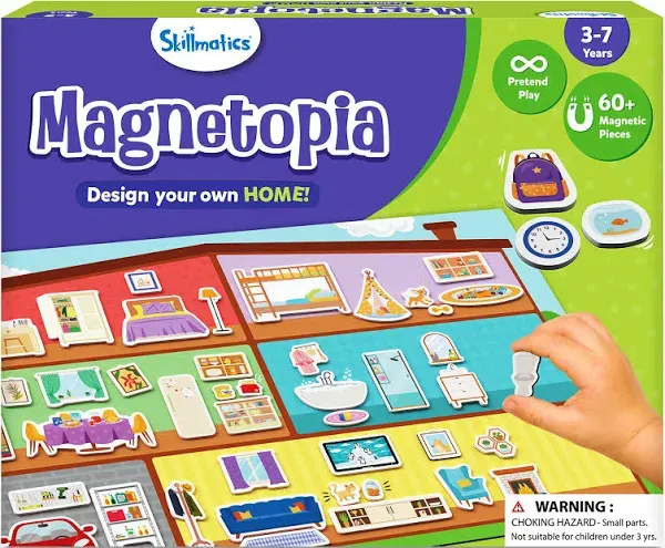 Skillmatics Creative Toy Magnetopia - Design Your Home, Interactive Pretend Play Set for Kids, Toddlers, 60+ Magnetic Pieces, Preschool Learning Game, Gifts for Girls & Boys Ages 3, 4, 5, 6, 7