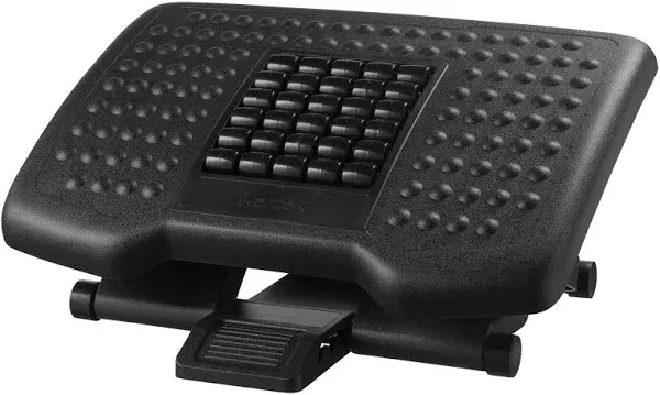 Kantek Premium Adjustable Footrest With Rollers Plastic 18w x 13d x 4h Black