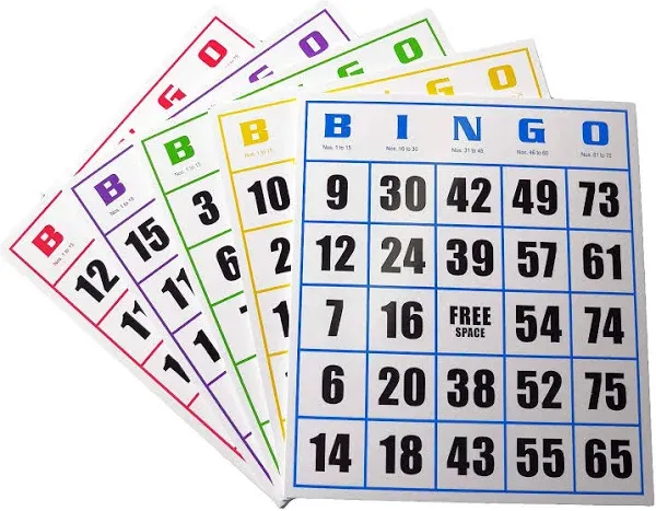 Jumbo Bingo Game Cards -50Pack Easy Read Bingo Set Bingo Paper Game Cards for...