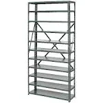 239600 Global Industrial 6 Shelf Open Steel Shelving Unit 36"W x 12"D x 39"H Gray