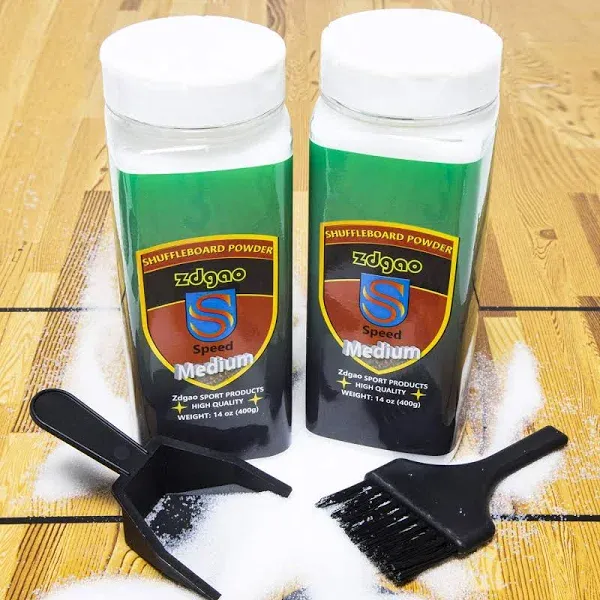 Ydds Shuffleboard Sand - Shuffleboard Wax with Mini Dustpan and Mini Brush, 2 Cans(2×14 oz)