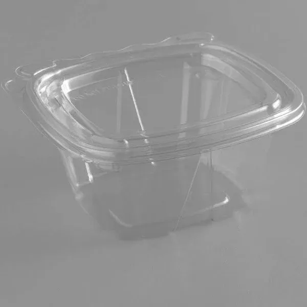 Dart Clear Hinged Container with Flat Lid